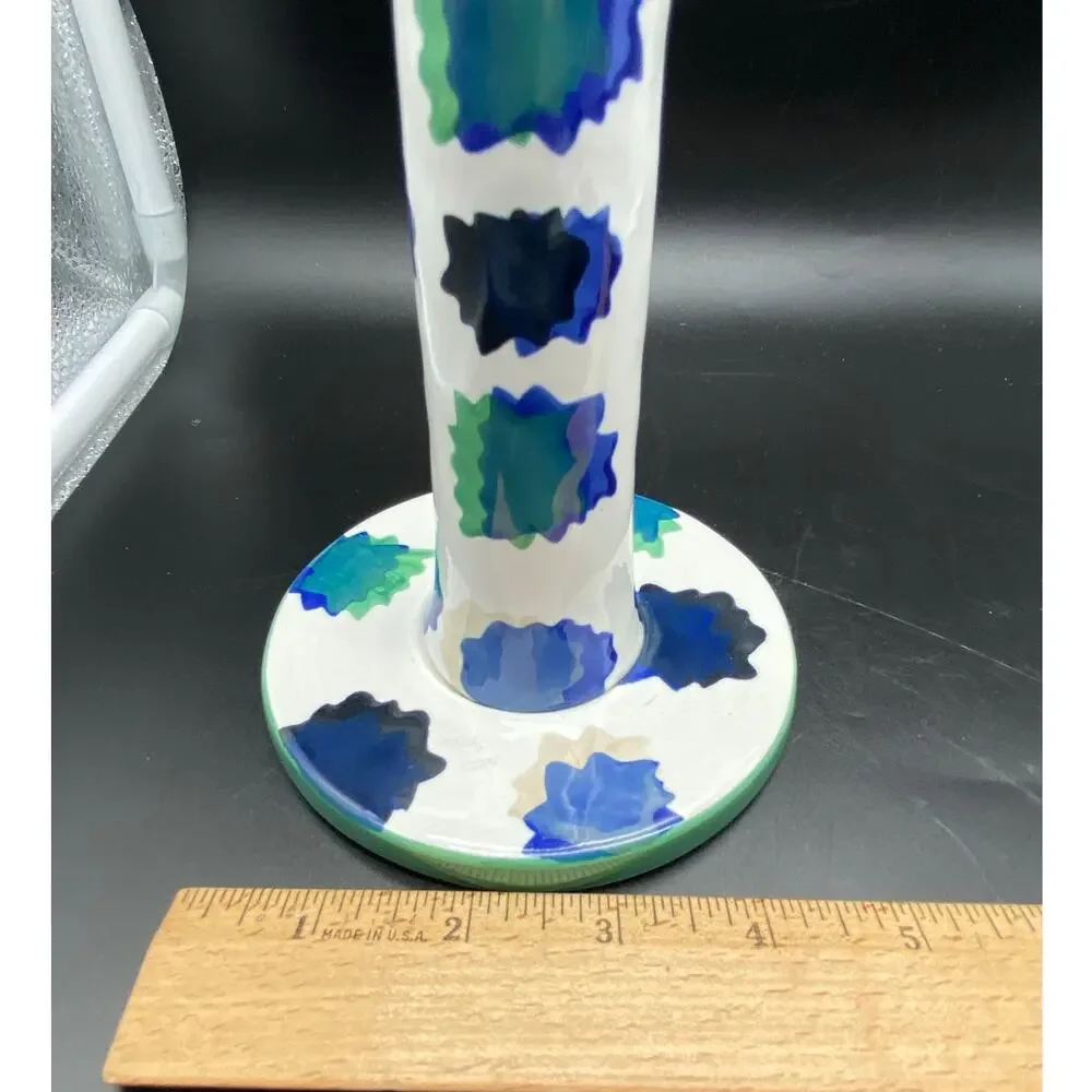 Blue White Motif‎ Emilia Taper Candle Holder Anthropologie Contemporary
